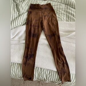 Brown Tie-Dye Leggings
